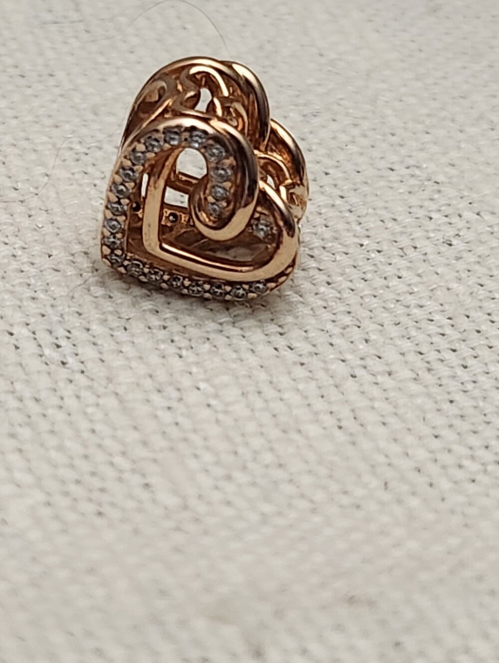 Pandora Rose Gold Tone Heart Pendant with Crystal Accent